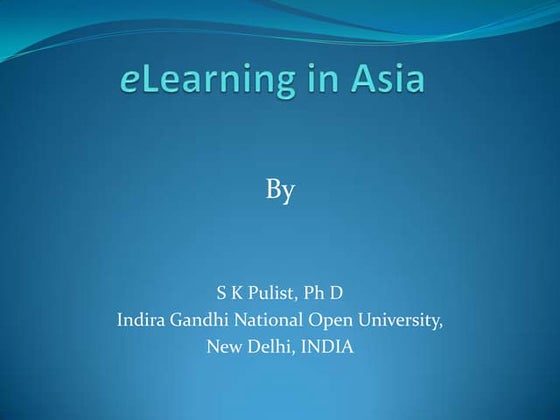E-learning in Commonwealth Asian Countries 47 slides ppt