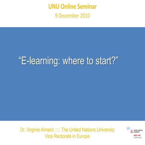 Online Seminar: E-learning Introduction