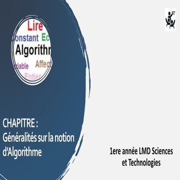 Généralités sur la notion d’Algorithme