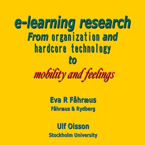 E-learning research