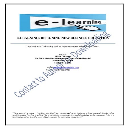 Research paper on E learning 