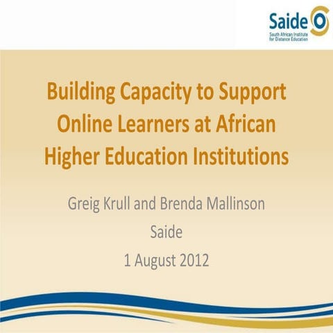 Supporting Online Learners