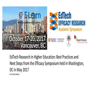 Summary of EdTech Symposium EdTech Decision Making in Higher Ed for eLearn