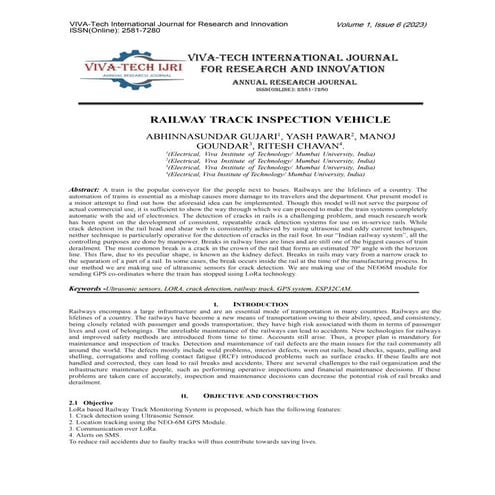 TOPIC: RAILWAY TRACK INSPECTION VEHICLES