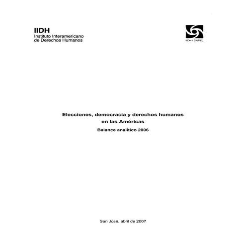 Elecciones en las Américas Balance (2005 2006) PDF