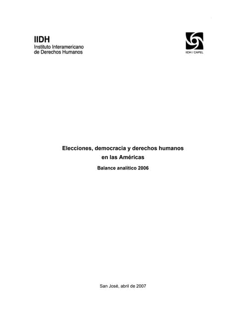 Elecciones en las Américas Balance (2005 2006) PDF