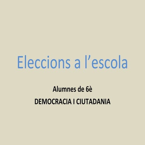 Eleccions a l’escola