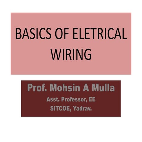 Basics of Electrical wiring 