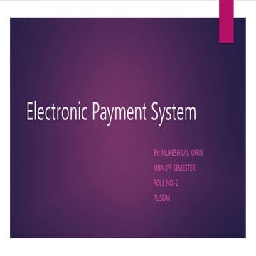 Elecrtonic payment system