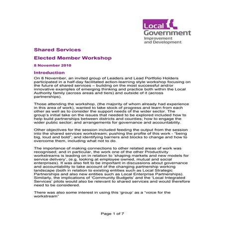 Elected member workshop