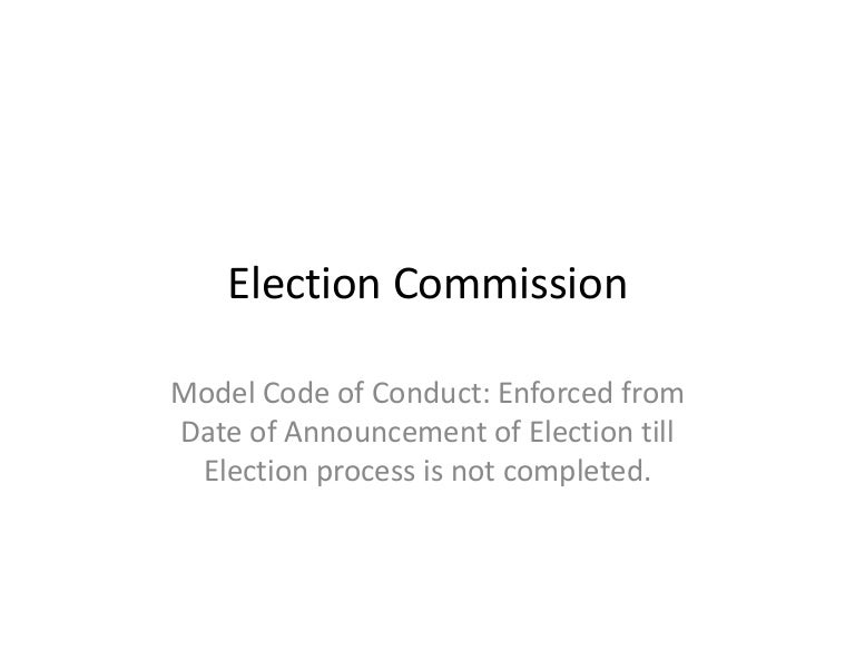 Election commission model code of conduct
