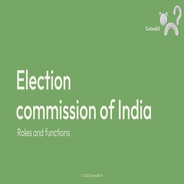Election Commission of India: Roles, Functions & Process | PDF