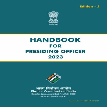 Handbook for Presiding Officers  Election 2024  James Joseph Adhikarathil Joi...