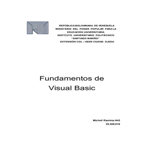 fundamentos basicos de VISUAL BASIC