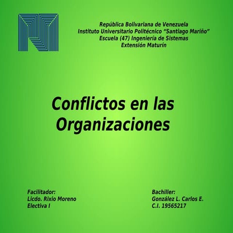 Electiva I   conflicto en las organizaciones