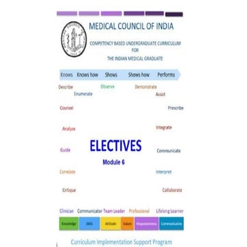 Electives for Competency Based Medical Education