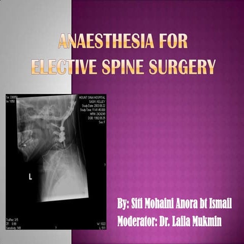 Elective spine surgeries