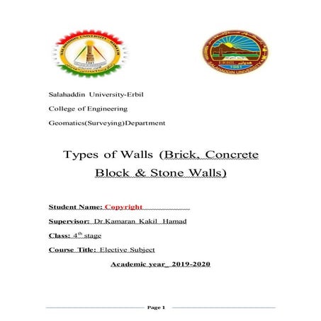Types of Walls (Brick,Concrete Block & Stone Walls)