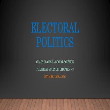 Electoral politics