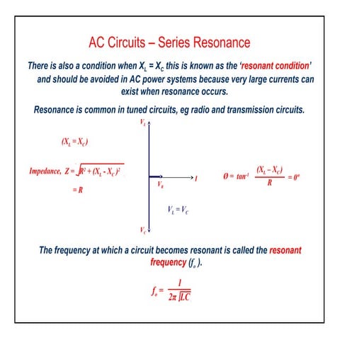 Elect principles 2   ac circuits series resonance