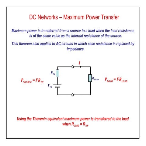 Elect principles 2   max power transfer