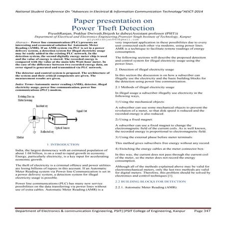 Electricalelectricsl power theft detection