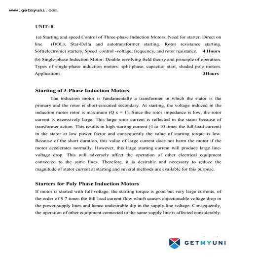 Starting of 3-Phase Induction Motors