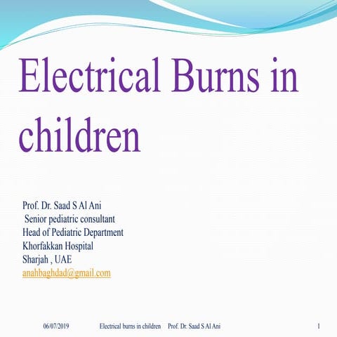 Electrical burns in children
