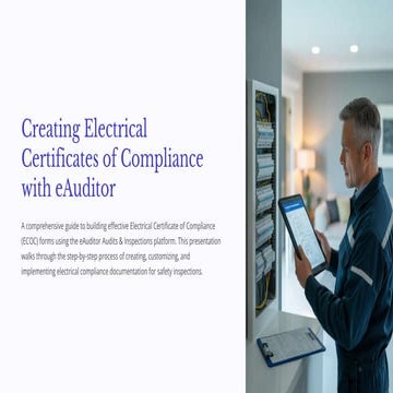 Electrical Certificate of Compliance Form with eAuditor Audits & Inspections