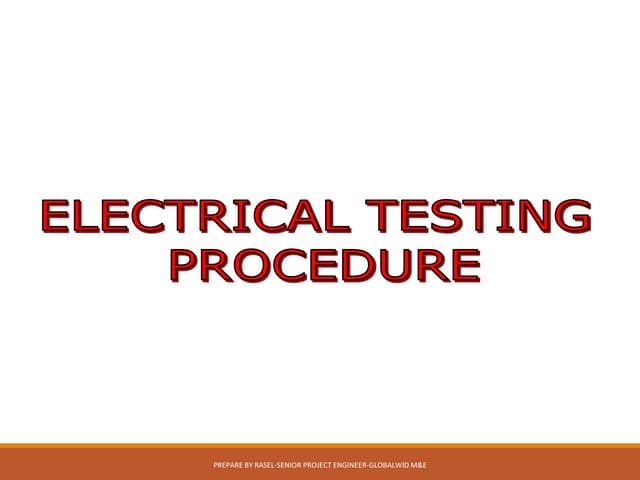 Electrical Common Test Procedure.ppt Circuit Diagram