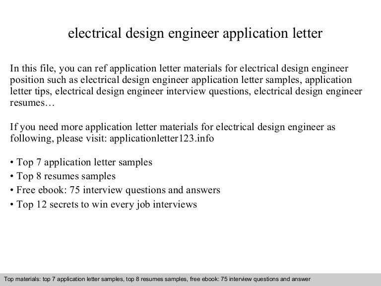 Electrical design engineer application letter Electrical design engineer application letter