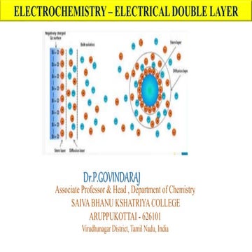 ELECTROCHEMISTRY - ELECTRICAL DOUBLE LAYER