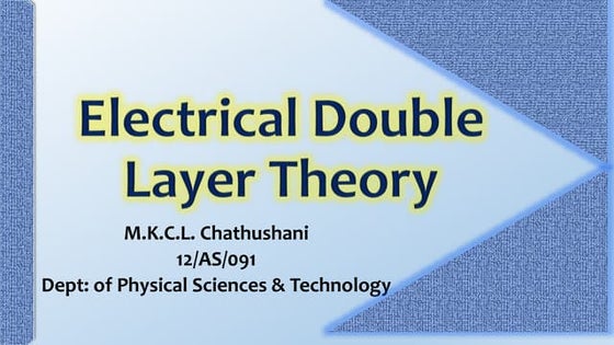 Electrical double layer | PPT