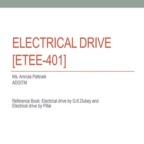 Electrical drive unit 1 as per IP university_EEE