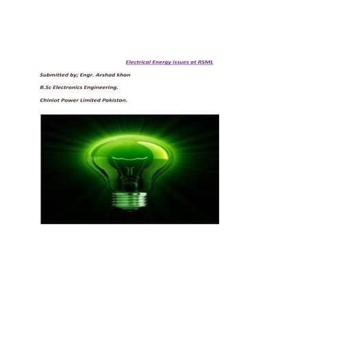 Electrical energy issues presented by arshad khan chiniot  power limited