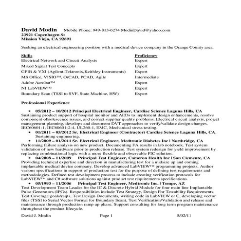 Electrical Engineer (David Modin)