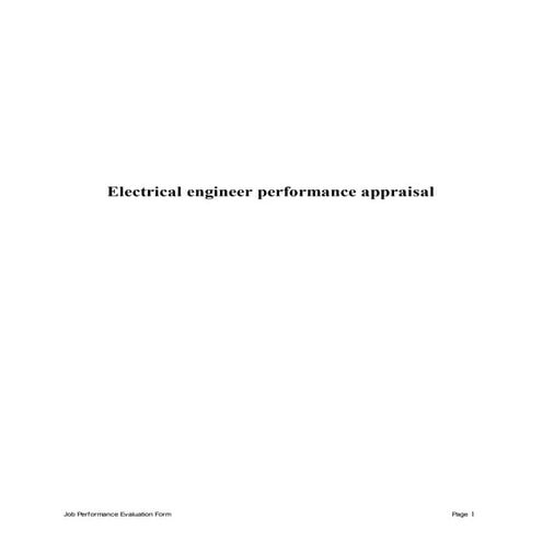 Electrical engineer performance appraisal