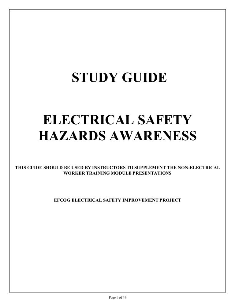 Electrical hazard awareness_study_guide