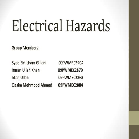 Electrical hazards