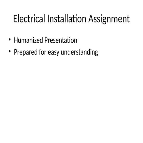 presentation on installation of electrical equipment | PPTX