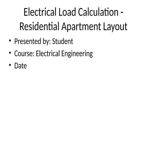 Calculation of electrical load of building | PPTX