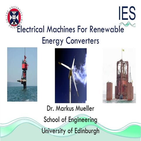 Electrical machines for renewable energy converters keynote