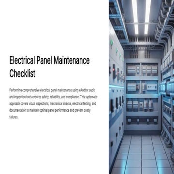 Electrical Panel Maintenance Checklist with eAuditor Audits & inspections