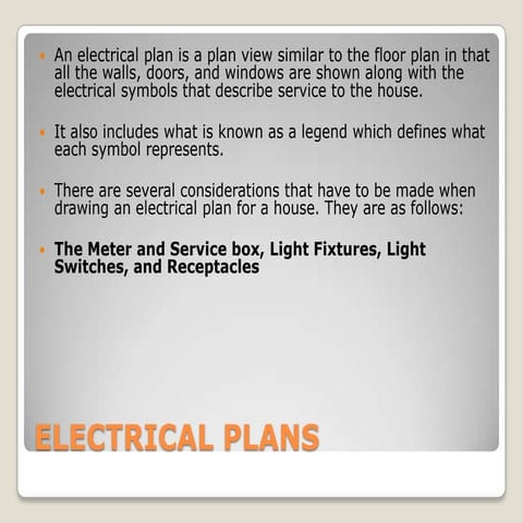 Electrical plans