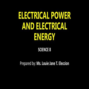 Electrical Power and Energy