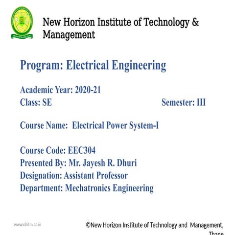 Electrical Power System analysisv-I.pptx