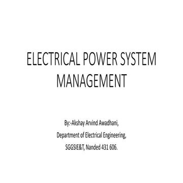 Electrical power system management