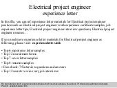 Electrical project engineer experie...