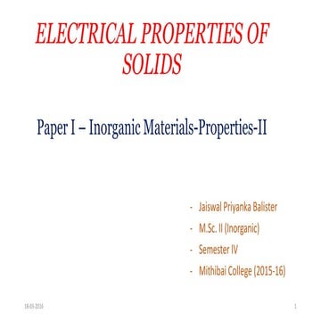 Electrical properties of solids