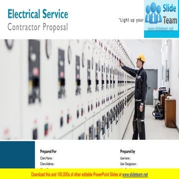 Electrical Service Contractor Proposal PowerPoint Presentation Slides